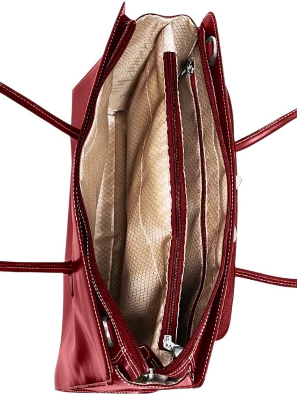 McKlein Women's Leather Briefcase Attache Bag - Wine Red - Picture 9 of 16